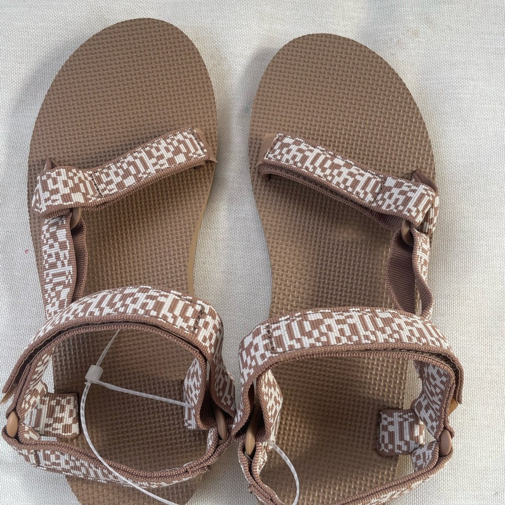 Teva Tan Sandals with Geometric Straps
